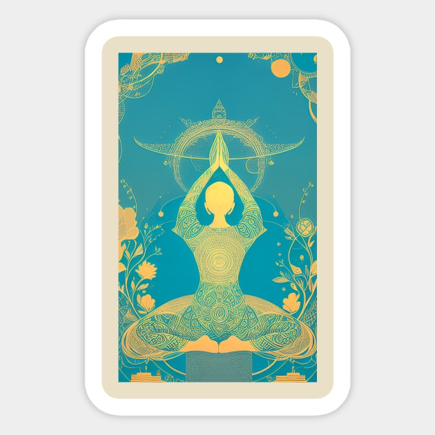 Yoga - 'Inner Peace' Sticker by ArtBeatsGallery